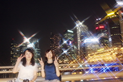 公園とへリックス・ブリッジ散策